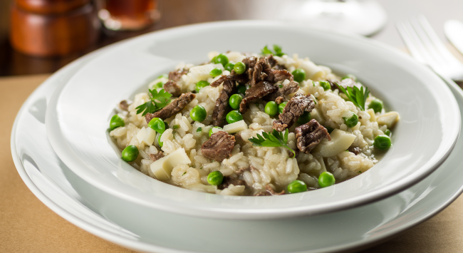 Risoto de Tirinhas de Filé Mignon