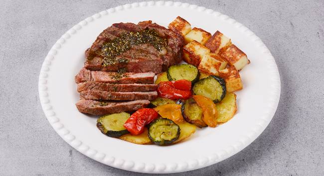 Bife Ancho com Queijo Coalho