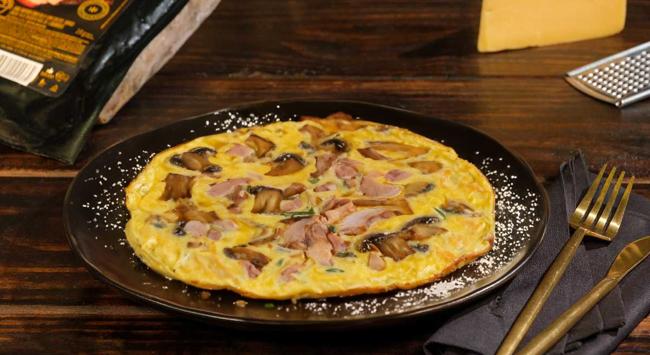 Frittata de Panceta com Cogumelos