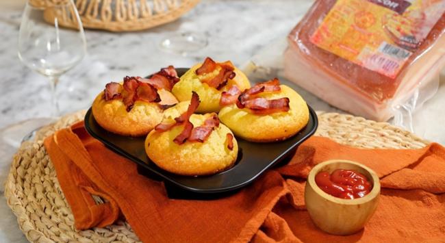 Muffins de Queijo e Bacon