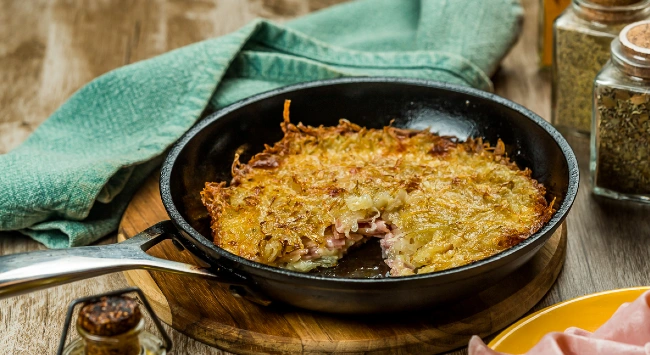 Batata Rosti Recheada com Presunto e Queijo Muçarela