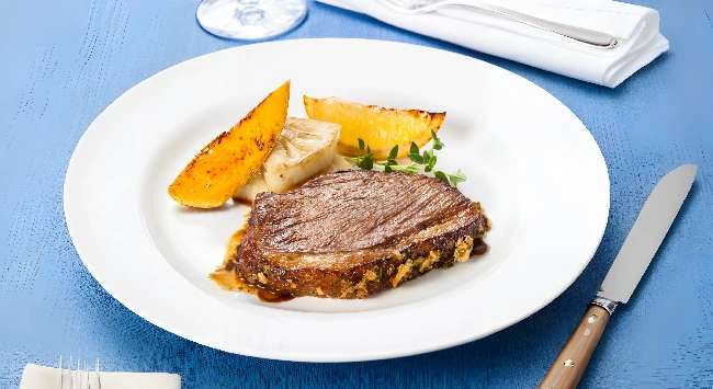 Picanha Assada com Frutas Grelhadas