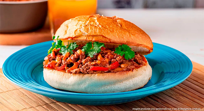 Sloppy Joes (hambúrguer de carne moída de patinho)