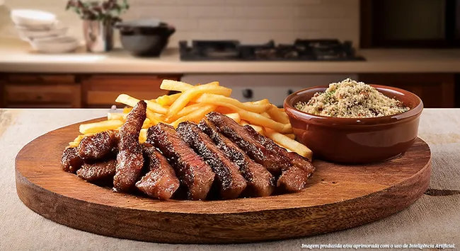 Picanha grelhada com farofa de mandioca